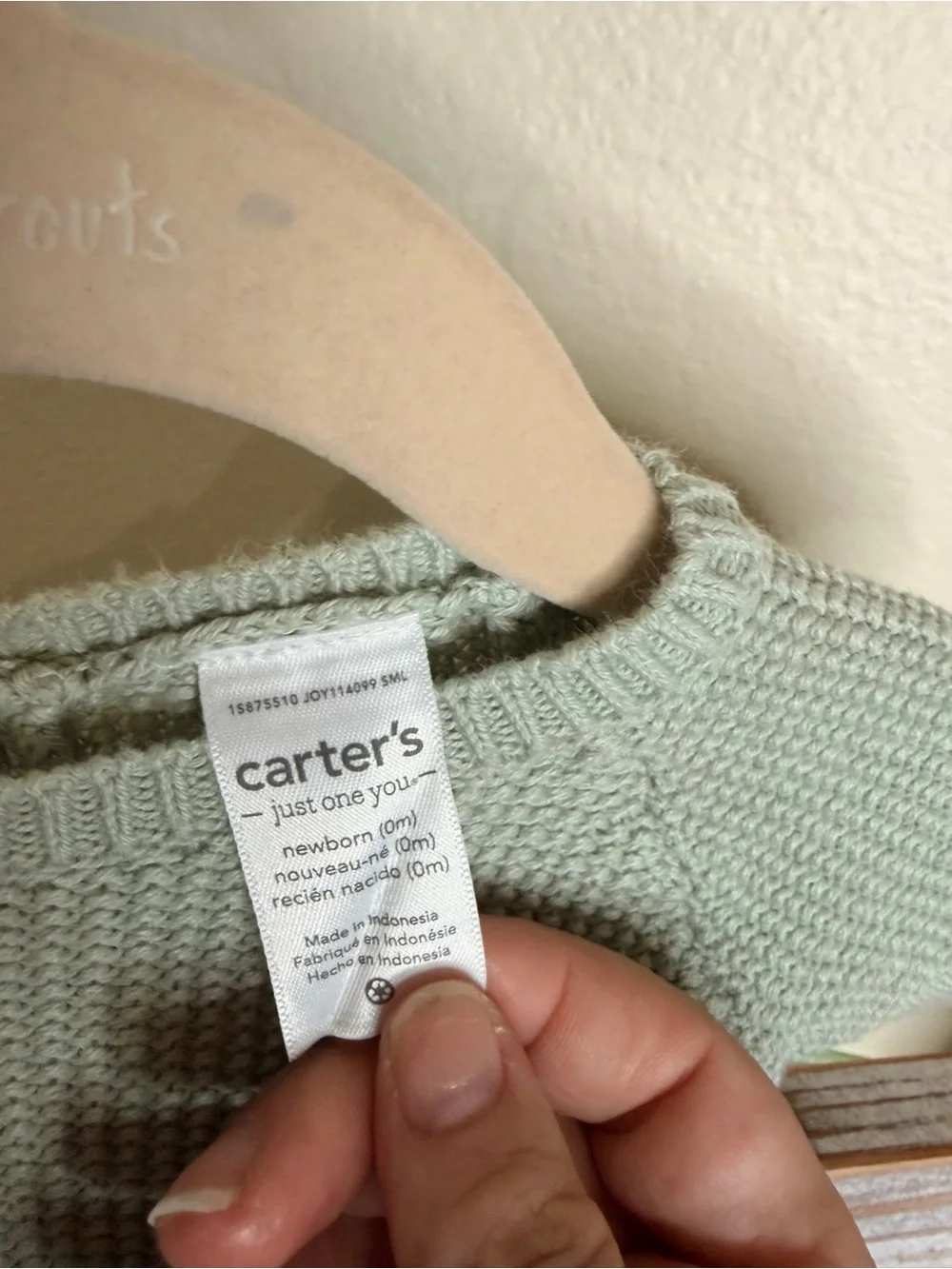 🥑 Carter’s Sage Green Knit Sweater Romper Newborn
